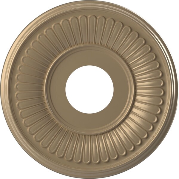 Ekena Millwork Berkshire PVC Medallion (Canopies up to 5 3/4"), 13"OD x 3 1/2"ID x 3/4"P, Metallic Champagne Mist CMP13BEECE - main